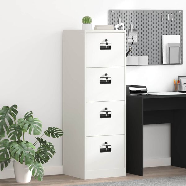 vidaXL Armadio per File con cassetto Bianco 44 x 50 x 106.5 cm