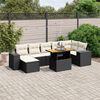vidaXL Set Divani da Giardino con Cuscini 8 pz Nero in Polyrattan
