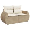 vidaXL Set Divano da Giardino 9 pz con Cuscini Beige in Polyrattan