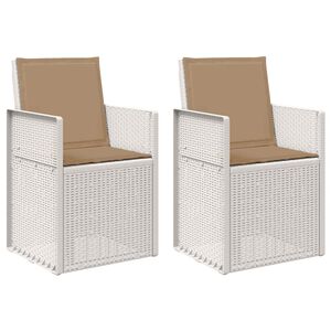 vidaXL Sedie da pranzo da giardino 2 pz Bianco e Tortora PP