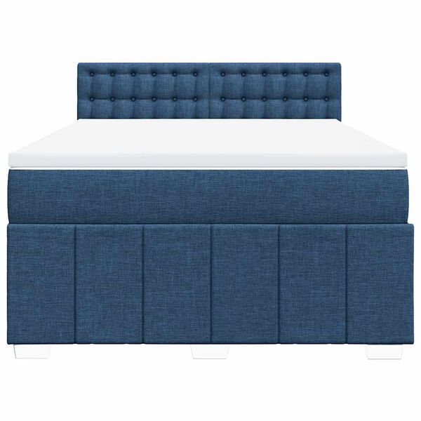 vidaXL Giroletto a Molle con Materasso Blu 140x190 cm in Tessuto