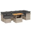 vidaXL Set Divano da Giardino 8 pz con Cuscini Grigio in Polyrattan