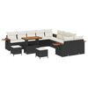 vidaXL Set Divano da Giardino 13 pcs Nero polyrattan