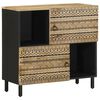vidaXL Credenza 80x33,5x75 cm in Legno Massello di Mango Grezzo