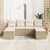 vidaXL Set di divani 6 pcs Beige polyrattan