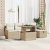 vidaXL Set Divano da Giardino con cuscino 6 pcs Beige Poly Rattan