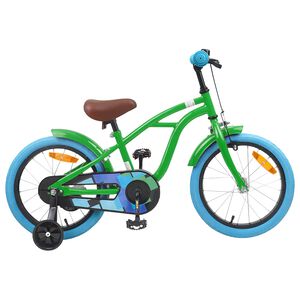 vidaXL Bicicletta per Bambini 16 Pollici per bambini di 4-6 anni Verde