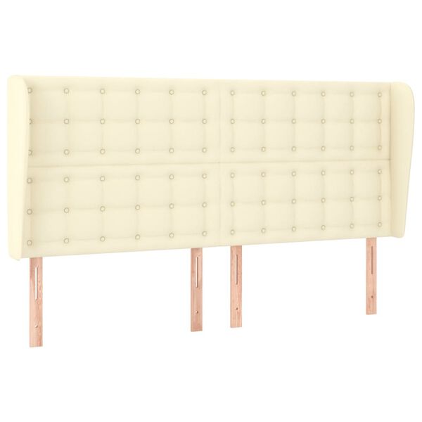 vidaXL Testiera ad Orecchio Crema 203x23x118/128 cm in Similpelle