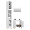 vidaXL Set Mobili da Bagno 3 pz Bianco Lucido in Legno Multistrato