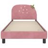 vidaXL Struttura letto bambini con testata Rosa 90 x 190 cm Velluto
