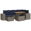 vidaXL Set Divani Giardino 7 pz con Cuscini Marrone Polyrattan Acacia