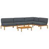 vidaXL Set di divani 5 pz Antracite Legno di Acacia Massello