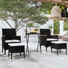 vidaXL Set da Bistrot per Giardino 5pz Polyrattan Vetro Temperato Nero