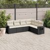 vidaXL Set Divano da Giardino 6 pz con Cuscini Nero in Polyrattan