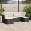vidaXL Set Divano da Giardino 6 pz con Cuscini Nero in Polyrattan