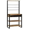 vidaXL Scaffale da cucina Marrone e Nero 80 x 40 x 160 cm