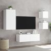 vidaXL Mobili TV a Muro 4pz con Luci LED Bianchi