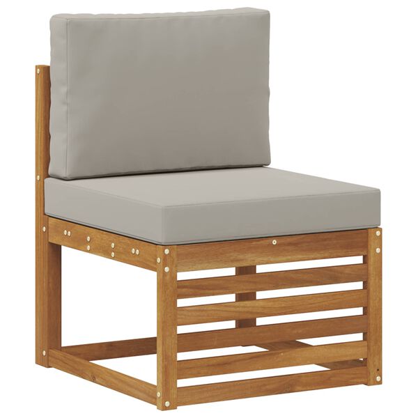 vidaXL Set divani con cuscino 6 pcs Grigio Naturale e Chiaro