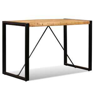 vidaXL Tavolo da Pranzo in Legno Massello di Mango Grezzo 120 cm