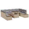 vidaXL Set Divano da Giardino 10 pz Beige e Grigio Chiaro polyrattan