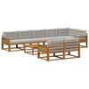 vidaXL Set di divani da esterno 9 pcs Naturale e Grigio chiaro