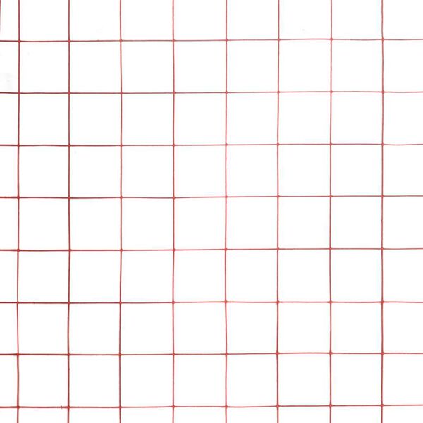 vidaXL Recinzione in Rete per Pollaio in Acciaio e PVC 10x1 m Rossa