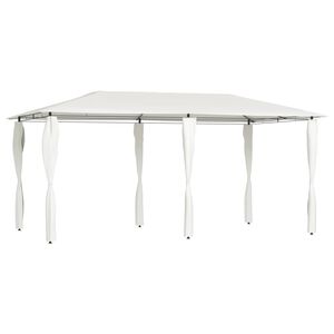 vidaXL Gazebo con Montanti Rivestiti 2,98x5,3x2,59 m Crema 160 g/m&sup2;
