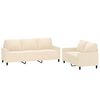 vidaXL Set di Divani 2 pz con Cuscini Crema in Velluto