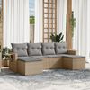 vidaXL Set Divano da Giardino 6 pz con Cuscini Beige in Polyrattan