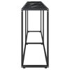 vidaXL Tavolo Consolle Marmo Nero 220x35x75,5 cm in Vetro Temperato