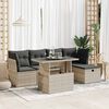 vidaXL Set Divano da Giardino 6pz con Cuscini Grigio Chiaro Polyrattan