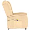 vidaXL Poltrona Massaggiante Reclinabile a 2 Posti Crema Microfibra