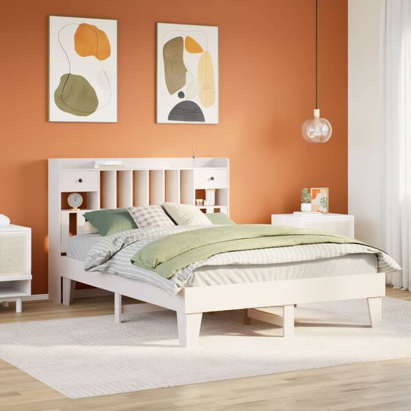 vidaXL Letto senza Materasso Bianco 160x200 cm Legno Massello di Pino