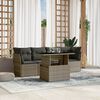 vidaXL Set Divano da Giardino 5 pz con Cuscini Grigio in Polyrattan