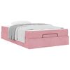 vidaXL Struttura letto con materasso con materasso 2 pcs Rosa Velluto