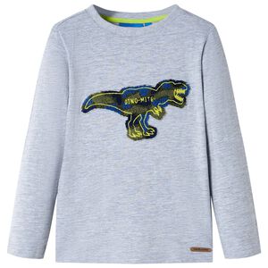 Maglietta Bambino a Maniche Lunghe Grigio M&eacute;lange 128