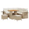 vidaXL Set Divano da Giardino con cuscino 8 pcs Beige polyrattan