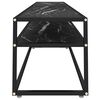 vidaXL Mobile Porta TV Marmo Nero 220x40x40,5 cm in Vetro Temperato