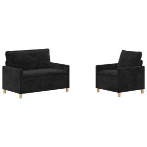 vidaXL Set di divani 2 pz Nero Poliestere