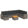 vidaXL Set Divano da Giardino 9 pz con Cuscini Grigio in Polyrattan