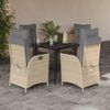 vidaXL Set da Pranzo da Giardino 5 pz con Cuscini Beige in Polyrattan