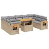 vidaXL Set Divani da Giardino 11 pz con Cuscini Beige in Polyrattan