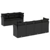 vidaXL Set Divani da Giardino con Cuscini 8 pz Nero in Polyrattan