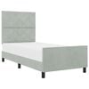 vidaXL Letto a molle con testiera Grigio chiaro 90 x 200 cm Velluto