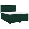 vidaXL Giroletto a Molle con Materasso Verde Scuro 200x200 cm Velluto