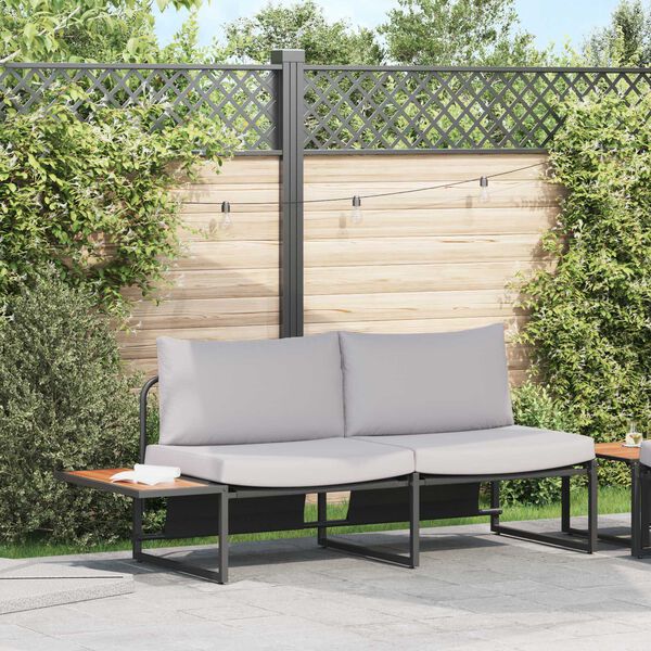 vidaXL Divano da giardino Marrone 200.5 x 70 x 85.5cm Metallo