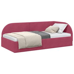 vidaXL Cornice del letto ad angolo Rosso Vino 80 x 200 cm Velluto