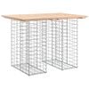 vidaXL Tavolo da giardino in gabbione design 100x70x72 cm in legno massello di pino