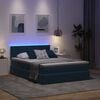 vidaXL Letto con contenitore e LED Blu Scuro 140 x 200 cm Velluto