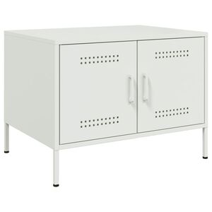 vidaXL Tavolino da Salotto Bianco 68x50x50,5 cm in Acciaio